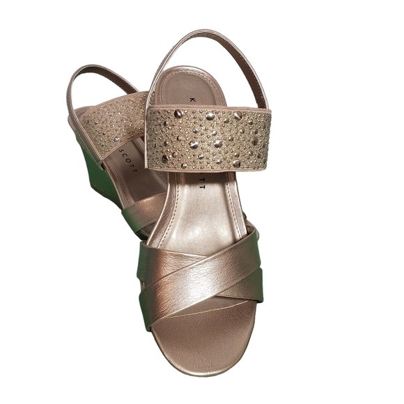 Karen Scott Parisa Rose Gold Wedge Sandals Sz 7M - Picture 8 of 14